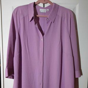 Joan Rivers Lilac Crepe Blouse 1X